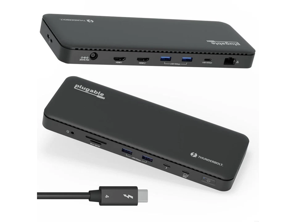 Plugable Thunderbolt 4 Dock for 8K Monitor 96W Charging TBT4-UD5