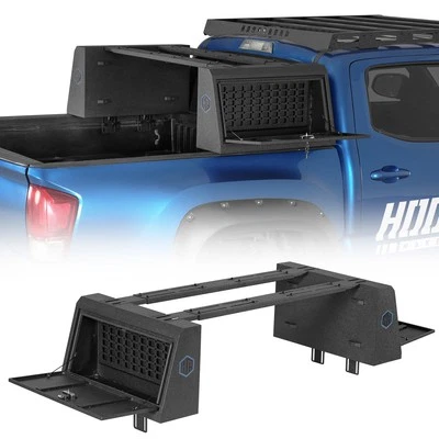 Pickup Topsider Truck Trunk Bed Rack Tool Box Lockable Storage Box Set Steel - Image 1 of 4