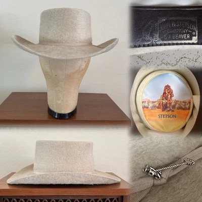 1970s Vtg Stetson Grizzly Long Hair 5x Beaver Rancher 7 Hat Cowboy Western 80s - Image 1 of 4