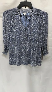 Top de mujer Cato talla mediana azul floral manga larga - Imagen 1 de 4