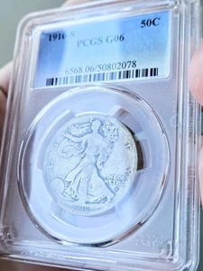 1916-S PCGS G6 Walking Liberty Half Dollar - Picture 1 of 5