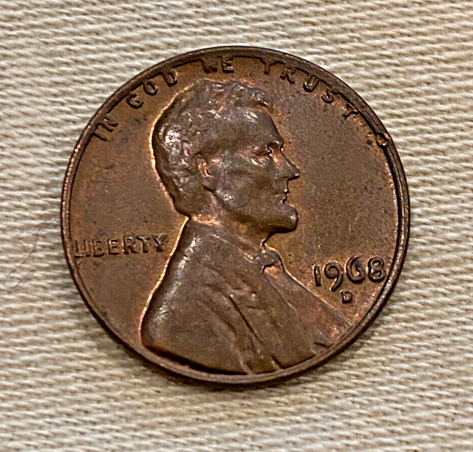 1968 D Lincoln Memorial Penny -Multiple Errors PENNIES WILL BE DISCONTINUED - Image 1 of 2