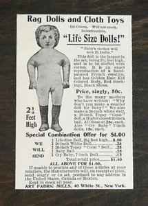Anuncio original de muñecas de trapo talla real de 1900 vintage - 1021 - Imagen 1 de 1