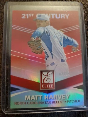 2015 PANINI ELITE 21ST CENTURY RED MATT HARVEY #/21 TAR HEELS NEW YORK METS  - Image 1 of 2