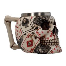 Krug Bierkrug Dead Man´s Hand Poker Skull Gothic Halloween Totenschädel NN118