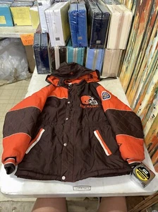 Giacca da ragazzo football vintage 90 Cleveland Browns MightyMac TouchdownClub NFL LG 16-18 - Foto 1 di 12