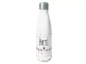 Trinkflasche personalisiert Name Herzen Wasserflasche, Edelstahl Geschenk 500ml - Bild 1 von 8