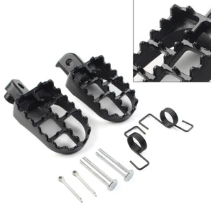 2*Universal Motorcycle Bike Wide Foot Pegs Footpegs Rear Set Pedals Racing Black - Picture 1 of 9