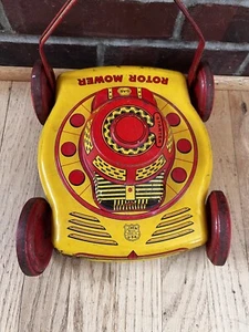 Cortacésped de colección Chein Rotor Laño Litografía Metal Empuje Juguete Cortacésped 34 pulgadas - Imagen 1 de 9