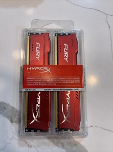HyperX Fury RAM PC3-12800 DDR3 1600MHZ 8GB (2x4GB) HX316C10FRK2/8 Red - Picture 1 of 4