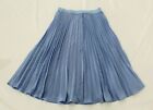 Kate Kasin Women's High Waist Pleated A-Line Swing Skirt CM5 Blue Medium
