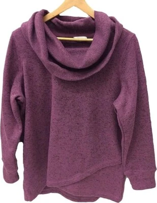 New Ideology Women's Plus Size Cowl-Neck Fleece Pullover, Petunia, 1X - Image 1 of 2