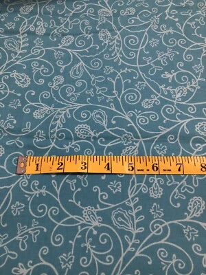 2.9 Yards Moda Chrysalis~Sanae~Blue Vines Scroll Leaves~#32423 Blender Tonal - Image 1 of 4