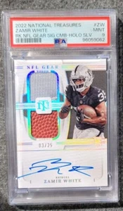 Panini National Treasures Zamir White NFL Gear 2022 RPA/25 PSA 9💎 Raiders - Imagen 1 de 3