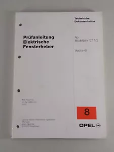 Manual de Taller Instrucciones Inspección Opel Vectra B Elevalunas Eléctrico Ab - Imagen 1 de 1
