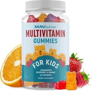 Kids Multivitamin Gummies Vitamins A, B, C, D & Zinc Immunity Growth, 60 gummies - Picture 1 of 7