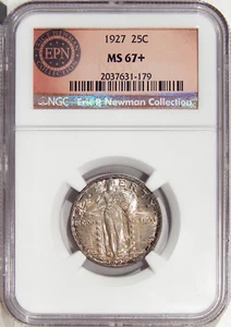 1927 25c NGC MS 67+ ~ POP TOP SILVER STANDING LIBERTY QUARTER - Picture 1 of 6