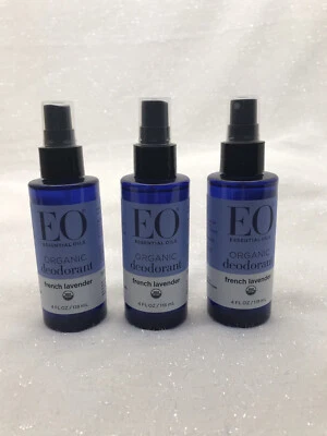 Lote de 3 Aceites Esenciales EO Desodorante Orgánico Lavanda Francesa 4 fl. oz. ea. NUEVO Foto 1 de 4