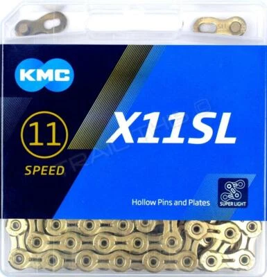 KMC X11SL Gold 11-Speed Road / CX Bike Chain Ti-N 118L fits Campy SRAM Shimano - Image 1 of 3