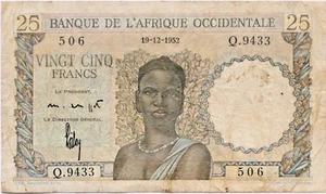 25 Francs AFRIQUE DE L'OUEST FRANÇAISE 1952 - Imagen 1 de 2