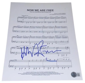 Hans Zimmer Signed Autograph Sheet Music "Now We Are Free" Gladiator Beckett BAS - Imagen 1 de 2