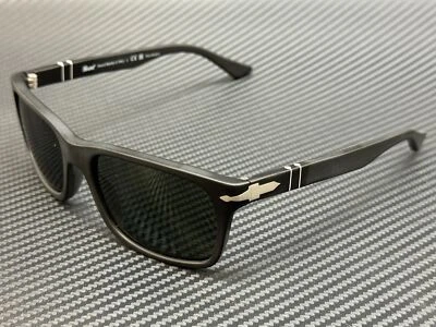 PERSOL PO3048S 900058 Matte Black Rectangle Polarized Men's 58 mm Sunglasses - Image 1 of 4
