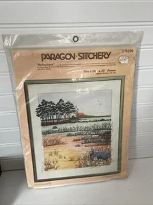 Paragon Stitchery #0206 Reflections by Georgia Ball Needlecraft gerahmtes Bild - Bild 1 von 2