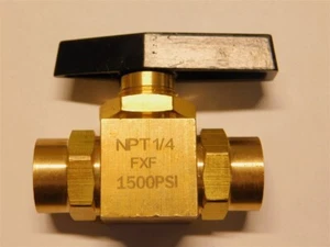 Anderson Brass Co. 362BV-L 1/4"FNPT Brass Instrumentation Ball Valve 1500psi - Picture 1 of 1