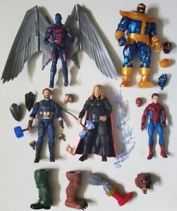 Marvel Legends Lot of 5 + BAF 2012 Archangel, Thanos, Thor, Tom Holland Spidey