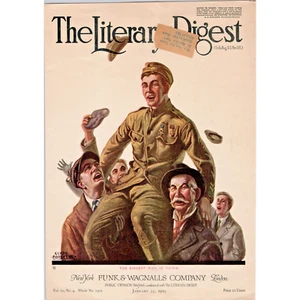 The Literary Digest - Jan 25, 1919 Original Vintage WWI Magazine (Cover Only) - Imagen 1 de 1