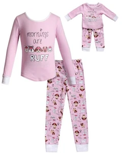 NWT Dollie and me dogs pajamas 5 girls doll set matching 4 pcs christmas easter - Picture 1 of 9