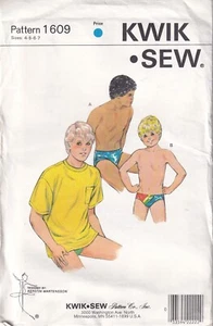 Kwik Sew Sewing Pattern 1609 Boys Swim Trunk & Shirt Size 4-7 - Picture 1 of 2