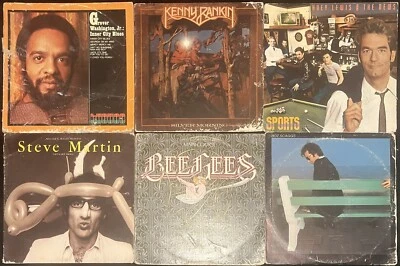 Lot Of 6 LPS-Huey Lewis/Bee Gees/Kenny Rankin/Boz Scaggs/Steve Martin & Grover W - Image 1 of 4