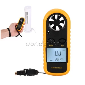 Digital LCD Anemometer Thermometer Air Velocity Wind Speed Meter Tester Gauge - Picture 1 of 9
