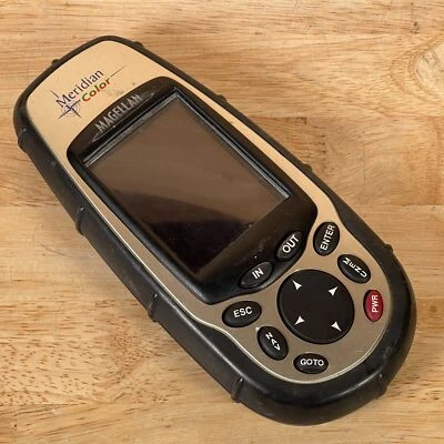 Magellan Meridian Color 800482-01 Silver 2.2" LCD Hiking GPS Navigator For Parts - Image 1 of 4