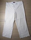 Krazy Larry Womens Pants Size 16 White Pull On Striped Beige Stretch Made In USA