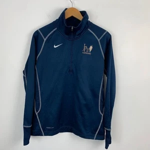 Nike Therma Fit 1/4 Zip Top Size Medium Blue Long Sleeve USA Lacrosse Logo - Picture 1 of 12