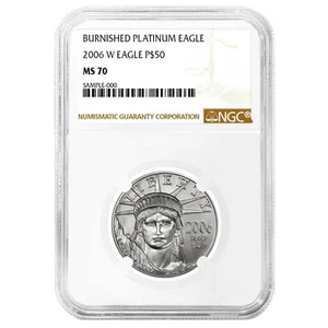 American Platinum Eagle 2006-W $50 1/2 oz bruñido NGC MS70 etiqueta marrón - Imagen 1 de 3