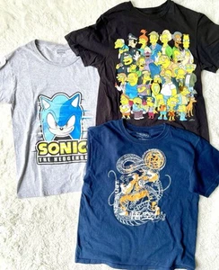 Youth Kids Boys Characters T-Shirt Lot ( 10-15 yrs) Sonic Simpsons Dragon Ball Z - Picture 1 of 14