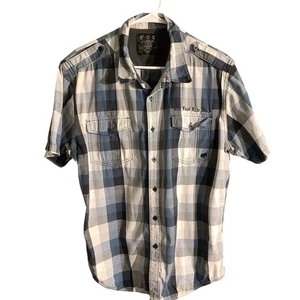 Fox Racing Kid’s Button up Shirt Size XL — Plaid, Collared, Short Sleeve - Picture 1 of 7