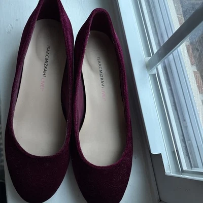 Isaac Mizrahi Rubí Repujado Terciopelo Robyn Perla Tacón Ballet Planos 7M Foto 1 de 4