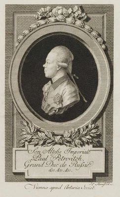 MANSFELD (*1739) nach MONTAGNA (18.Jhd), Kaiser von Russland, Paul I., KSt. - Bild 1 von 4