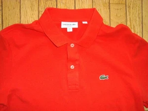 LACOSTE MEN'S ORANGE-RED PIQUE SLIM FIT POLO SHIRT SIZE 5 HARDLY WORN! - Picture 1 of 11
