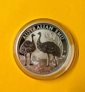 Moneda bullion de plata Australian Emu 2019 de 1 oz en cápsula - Imagen 1 de 2