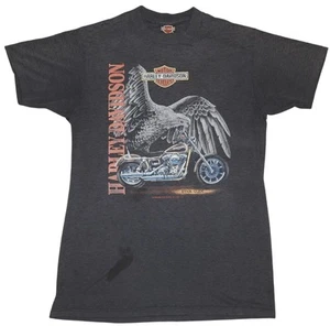 T-shirt vintage 1991 emblema 3D Harley Davidson Dyna Glide punto singolo aquila - Foto 1 di 11