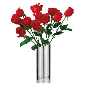 Stainless Steel Vase Artificial Flower Small Bud Bouquet Cylindrical - Picture 1 of 12