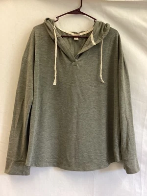 Mossimo Supply Co green gray long sleeve pullover hooded top womens sz XXL - Image 1 of 4
