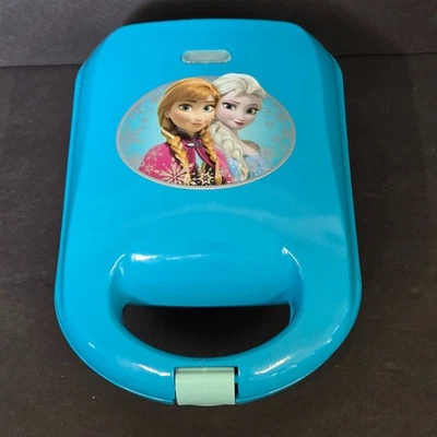Disney Frozen Elsa Anna Blue Waffle Maker Nonstick Latching Handle DFR-5 - Image 1 of 4
