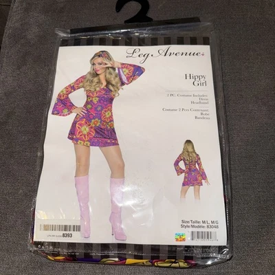 New 1960s Hippy Girl Halloween Dress Costume * Size Medium (8/10 ) * NIB - Image 1 of 4