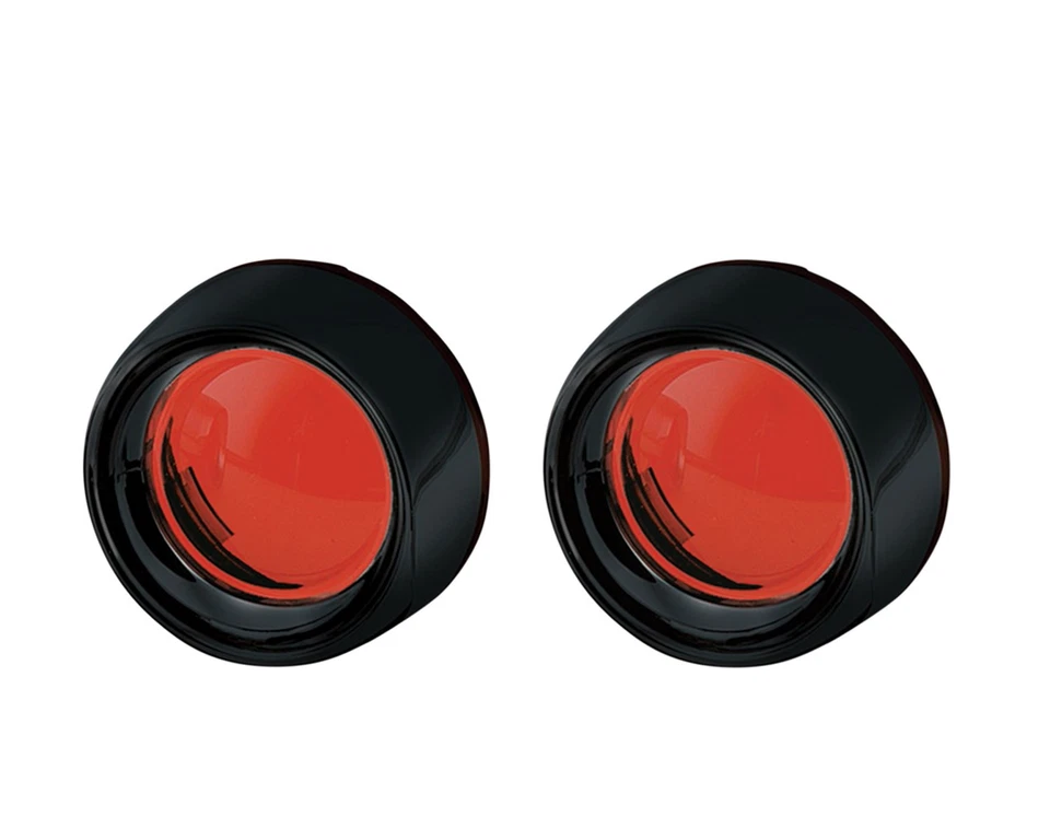 Biseles de señal de plato profundo Kuryakyn negro brillante con lente trasera roja (5482) Foto 1 de 1